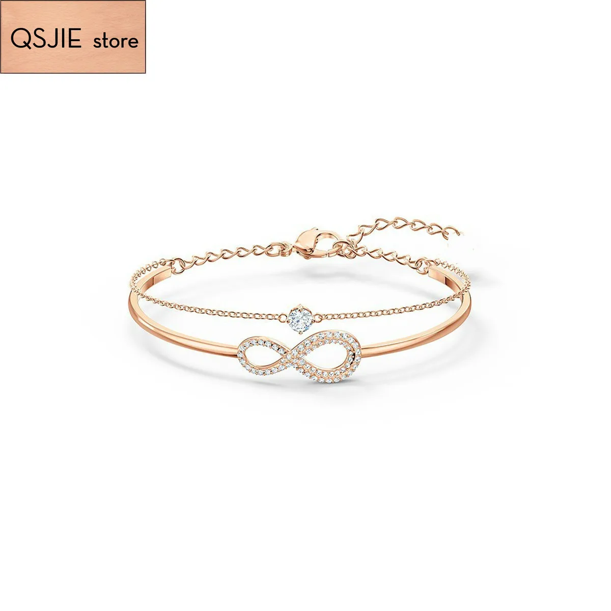 QSJIE высокое качество SWA. Элегантный женский двухслойный браслет love infinite гламурные модные ювелирные изделия 8