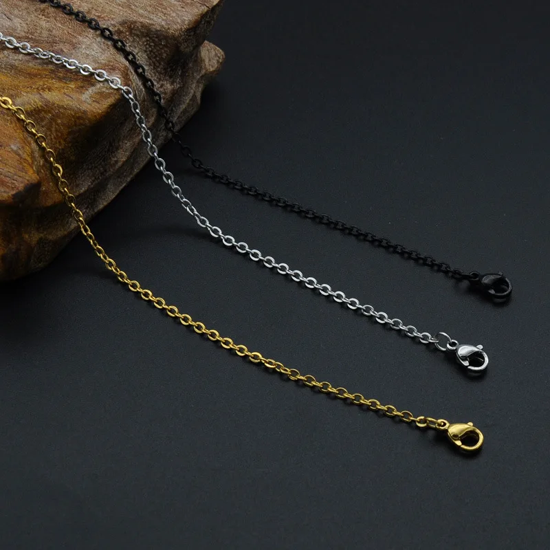 

1pc Never Fade 2mm Stainless Steel Necklace Men 55cm Silver/Gold O Chain Necklace For Women Fashion DIY Jewelry Wholesale