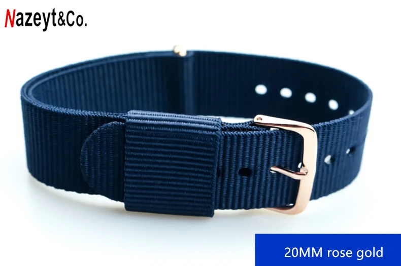 Nazeyt 2019 Новое поступление темно синий нейлоновый ремешок Рубиновый Красный цвет холст ремешок для часов 20 мм 18 мм DW стиль часы