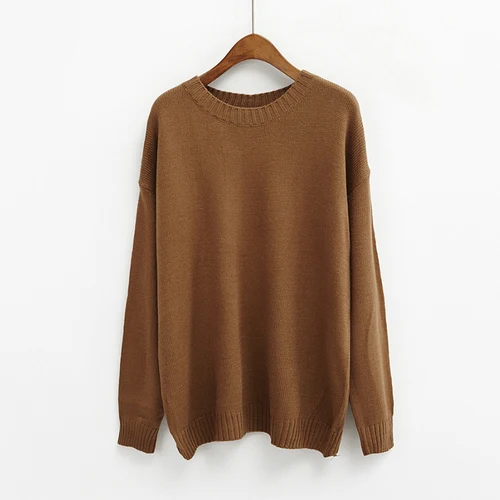 Хаки Neploe Pull Femme осенне-зимний женский свитер корейский однотонный Вязаный топ с длинными рукавами Свободный Повседневный пуловер Джемперы 54055 - Цвет: Хаки