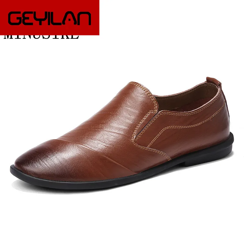 

Summer Driving Shoes Mens Breathable Slip-on Flats Loafers Handmade Leather Moccasins Boat Shoes 2020 New
