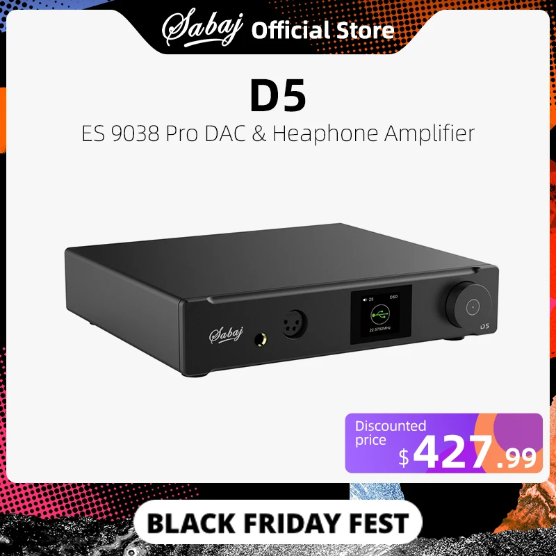 Sabaj D5 Audio DAC ESS9038PRO Heaphone Amplifier