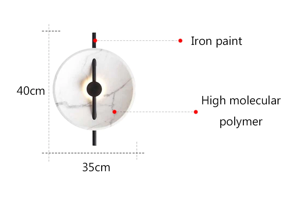 Postmodern Minimalist Imitation Marble Round LED Wall Lamp LOFT Restaurant Wall Light Living Room Corridor Aisle Light Fixtures