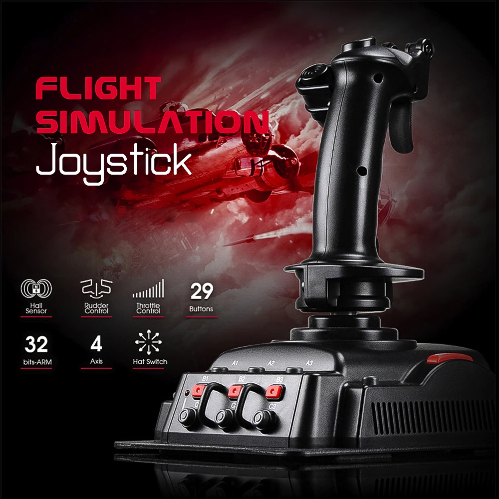 Nuevo controlador de simulador de vuelo para PC, Joystick para videojuegos  - AliExpress
