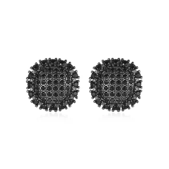 

Stud Earrings Round Black Pave,Thomas Style Glam Fashion Jewerly For Women Men, Punk RocK Hip hop ,Super Deal