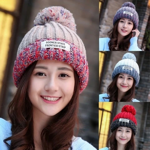 Autumn and winter knitted hat Korean millinery hat warm wool casual Korean version sweet winter tide cap South Korea knitted hat
