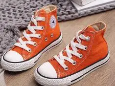 orange Детская обувь; коллекция года; сезон весна; детская парусиновая обувь; обувь для мальчиков и девочек; Корейская Классическая Повседневная обувь с высоким берцем и ремешком - Цвет: orange