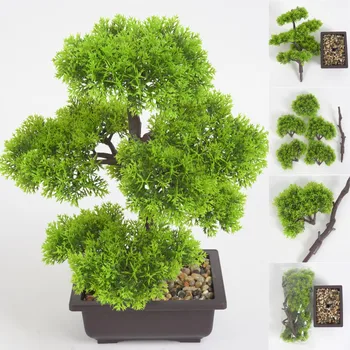 

Artificial Plant Pine Bonsai Small Tree Pot Plants Fake Green FLower Potted Ornaments For Home Decoration Hotel Garden DIY Decor