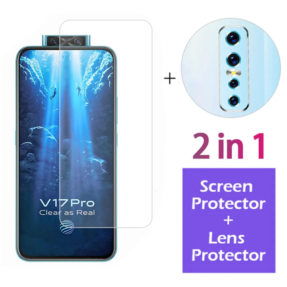 2 in 1 2 в 1 защитное стекло для Vivo V17 Pro задняя пленка для объектива камеры закаленное стекло для Vivo V 17 Pro защита экрана телефона(N1115 - Цвет: 2 in 1
