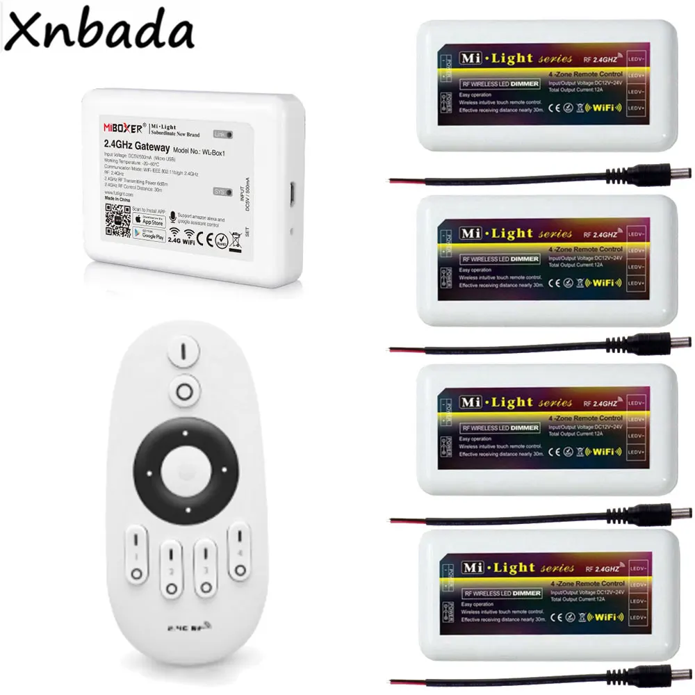 Milight WL-BOX1 светодиодный контроллер 2,4G FUT007 CCT Rmote контроллер CW/WW одноцветный светодиодный диммер DC12-24V