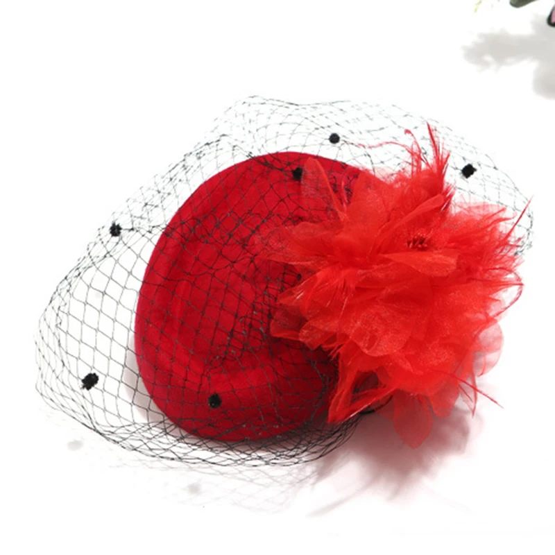 Вуалетки черная леопардовая шляпа-таблетка с вуалью австралийская шерстяная фетровая Свадебная шляпа женские винтажные Коктейльные фетровые шляпы LM014
