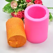 3D Цилиндр пчела соты Силиконовые свечи Плесень мыло глина Изготовление DIY торт инструмент