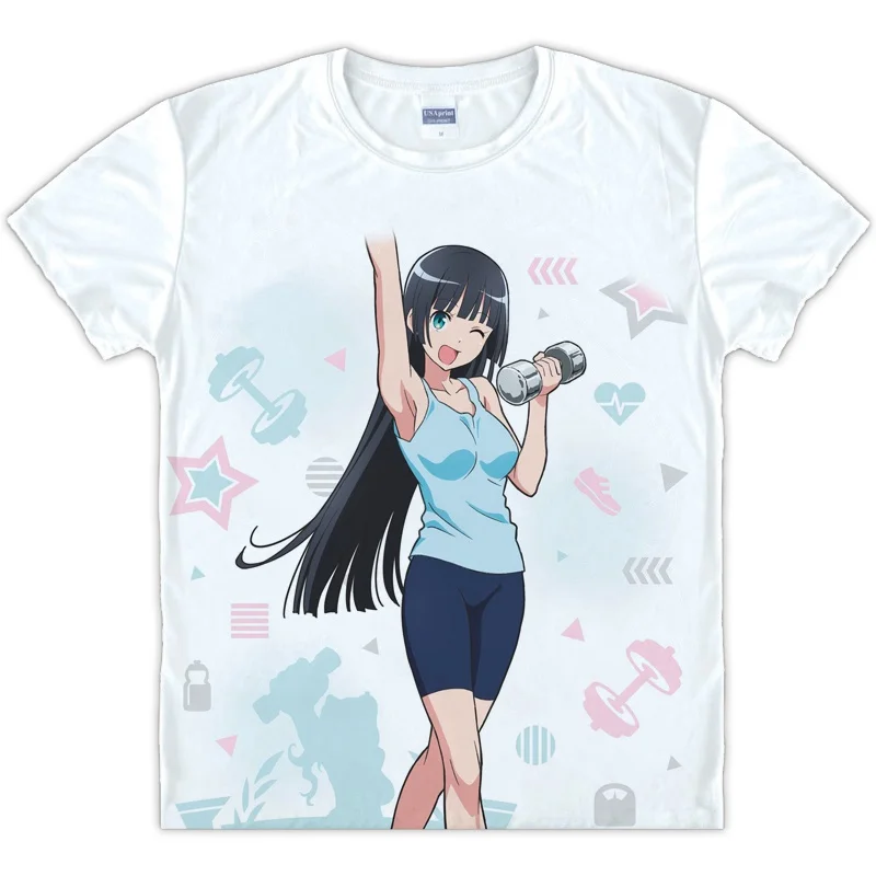Style 3 Аниме гантели Nan Kilo Moteru футболка с короткими рукавами одежда Sakura Hibiki Souryuuin Akemi унисекс Белый Топ - Цвет: Style 3