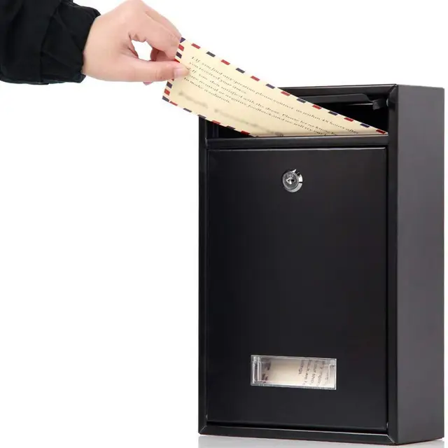 40% S! Kültéri Zárolható Falra Szerelhető, Függő Vas Postalevele Utcai Postafiók Kulcs Újságdoboztal - Image 5