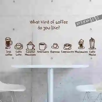 

Coffee Shop Sticker Bean Milk tea Decal Cafe Cup Poster Vinyl Art Wall Decor Mural Decoration Break Bread Coffee Glass Decals