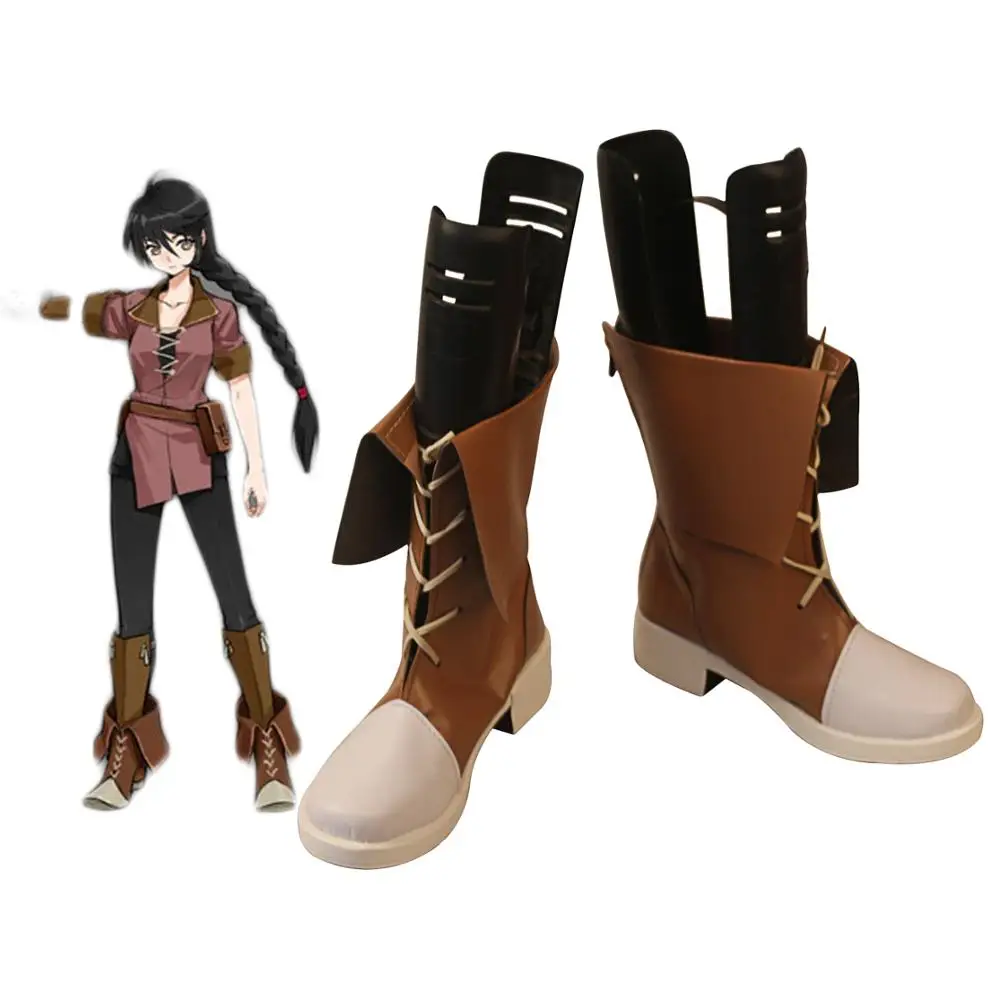 Tales of Berseria/бархатные ботинки для костюмированной вечеринки Коричневая обувь