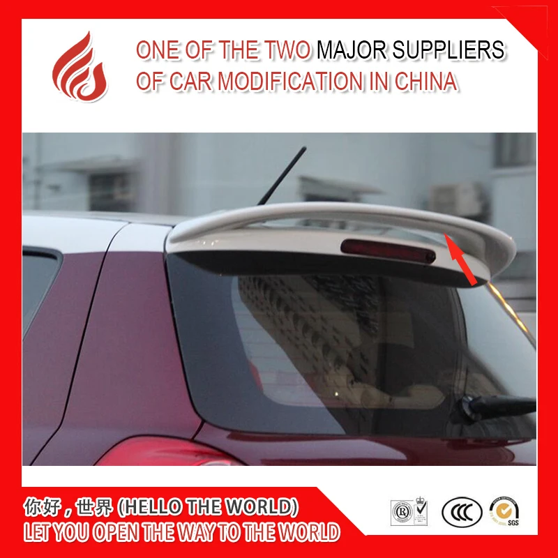 

High quality ABS black red white color or primer color rear roof spoiler for Swift 2005 2006 07 08 09 10 11 12 13 14 2015 2016
