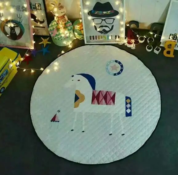 BXX034C Детский игровой коврик для ползания подстилка коврик игрушки Детский хлопковый коврик сумка для хранения мультфильм коврик диаметр 150 см Многофункциональный BXX034 - Цвет: BXX034C