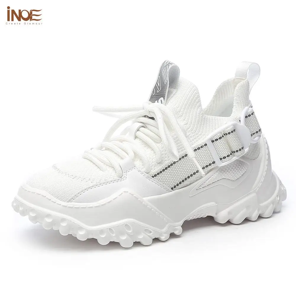 

INOE New Style Spring Women Casual Sneakers for Walking White Shoes Summer Leisure Shoes Air Mesh Breathable Black High Quality