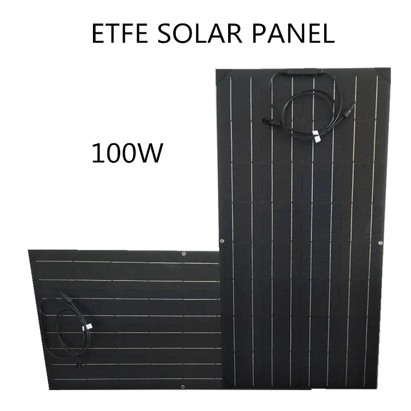 

100w ETFE stronly waterproof semi flexible solar panel for RV BOAT Marine