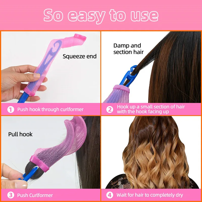 Hair curler No heat Soft Plastic Magic hair roller Spiral Round Curls 20/30/45/55/65/75cm