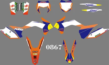 

0867 Motorcycle Team Graphic & Backgrounds Decal Sticker Kits for KTM EXC XCW XCF-W 2014 2015 2016