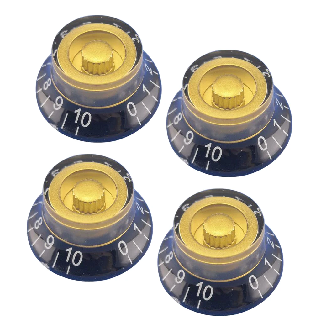 4pcs Black/Gold Top Hat Volume & Tone Knobs for LP Electric Guitar Parts