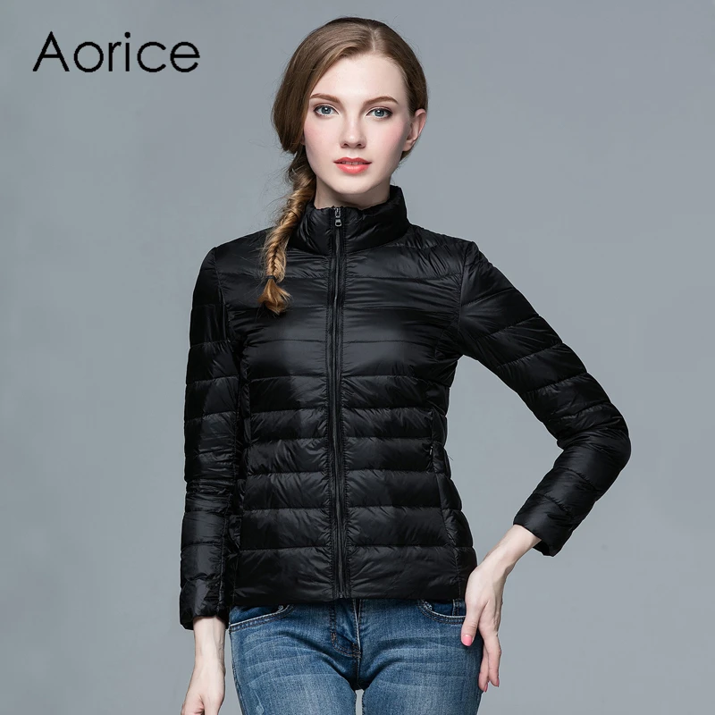 

WP900 Women fashion standing collar parka light down jacket Obese lady coats spring winter warm colorful outwear