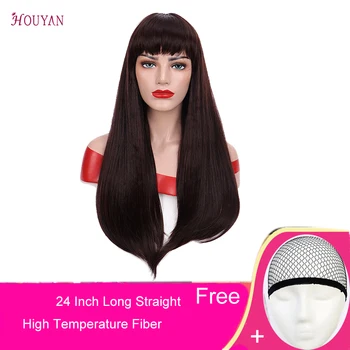 

HOUYAN Long Straight Hair Wigs For Women Synthetic Wigs For Black Women False Hair Pieces Women Cosplay Wig Heat Resistant