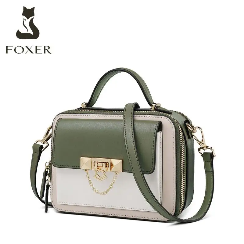 FOXER, женская кожаная сумка, роскошные сумки, женские сумки, дизайнерские сумки, известный бренд, женские сумки,, новая мода, сумка из воловьей кожи