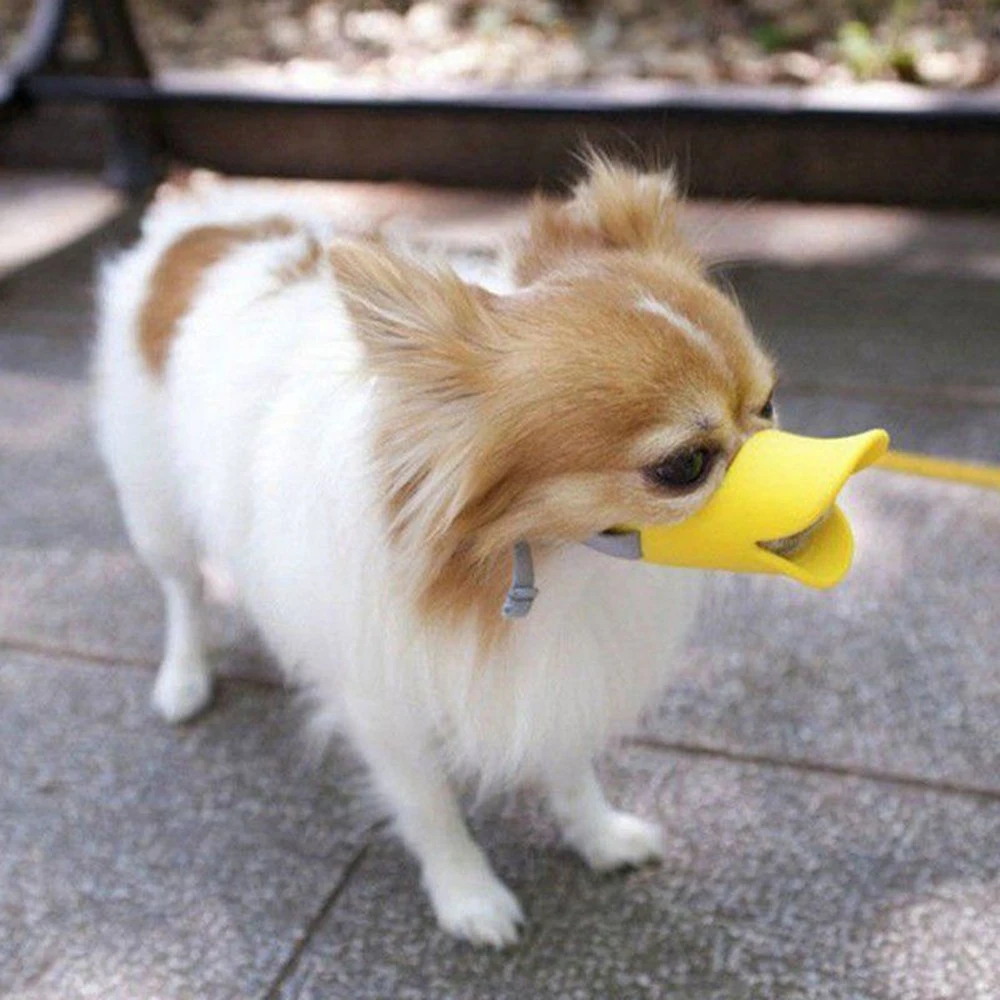 

Dog Silicone Muzzle Cute Duck Mouth Adjustable Soft Mask Barking Bite Chew Stop Small Dog Anti-bite Masks Pet Training Supplies