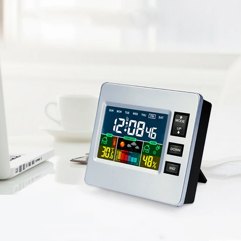 

Wireless LCD Weather Station Thermometer Hygrometer Forecast Tester Alarm Clock 94PC