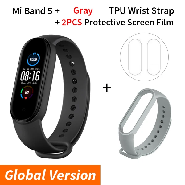 Xiaomi Mi Band 5 Smart Bracelet 4 Color AMOLED Screen Miband 5 Smartband Fitness Traker Bluetooth Sport Waterproof Smart Band 