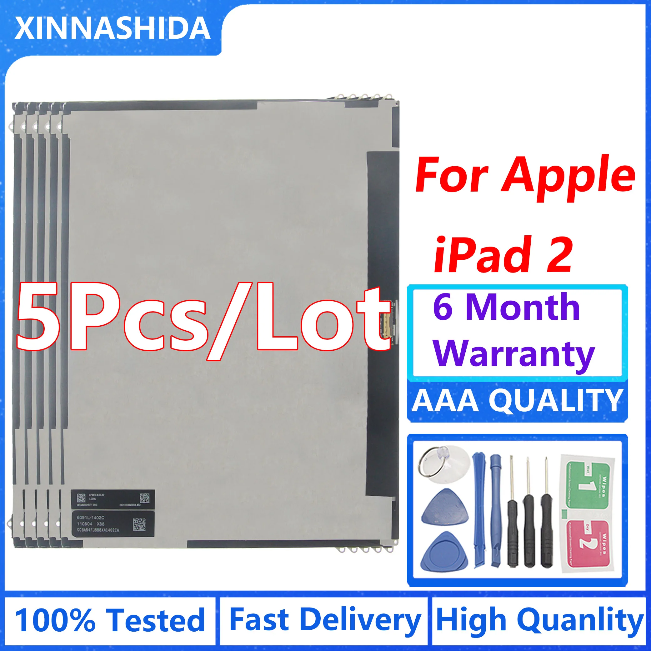 5pcs/lot LCD For Apple iPad 2 iPad2 2nd A1395 A1397 A1396 Screen