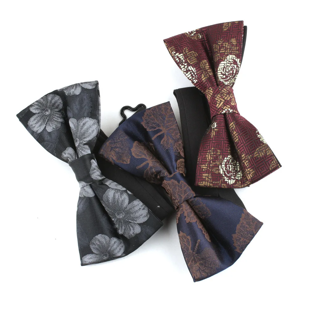 

Sitonjwly Business Floral Print Bowtie for Mens Shirt Cravats Neckwear Skinny Butterfly Tie Male Dress Collar Wedding Bow Ties