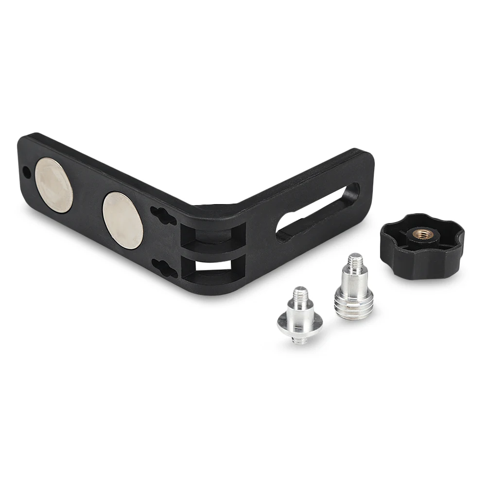 

5/8 1/4 Inch Laser Level L-Shape Magnetic Pivoting Base Bracket for Wall Ceiling Mount Power Tool Accessories with Magnets