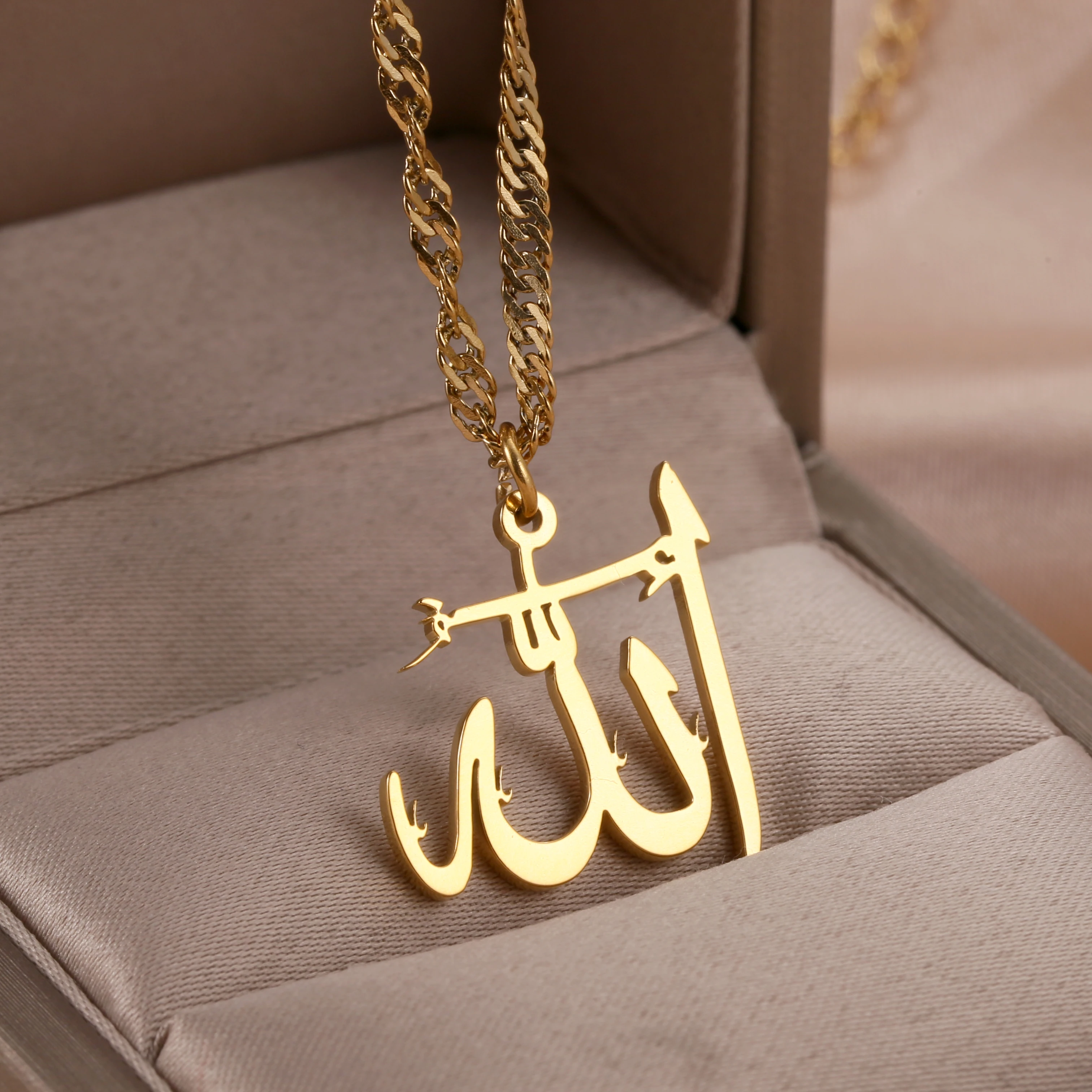 ALLAH PENDANT NECKLACE | WOMEN Custom Stainless Steel Necklaces Gold  Jewelry Pendants Islam Muslim Arabic God Messager Gifts|Customized  Necklaces| - AliExpress