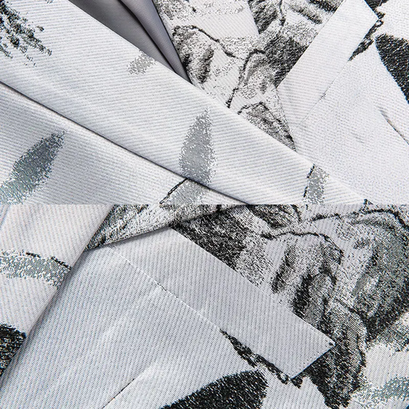 Размера плюс 6xl пейзажная живопись с принтом Мужские Повседневный Блейзер высокого качества однобортный мужской модный блейзер для мужчин