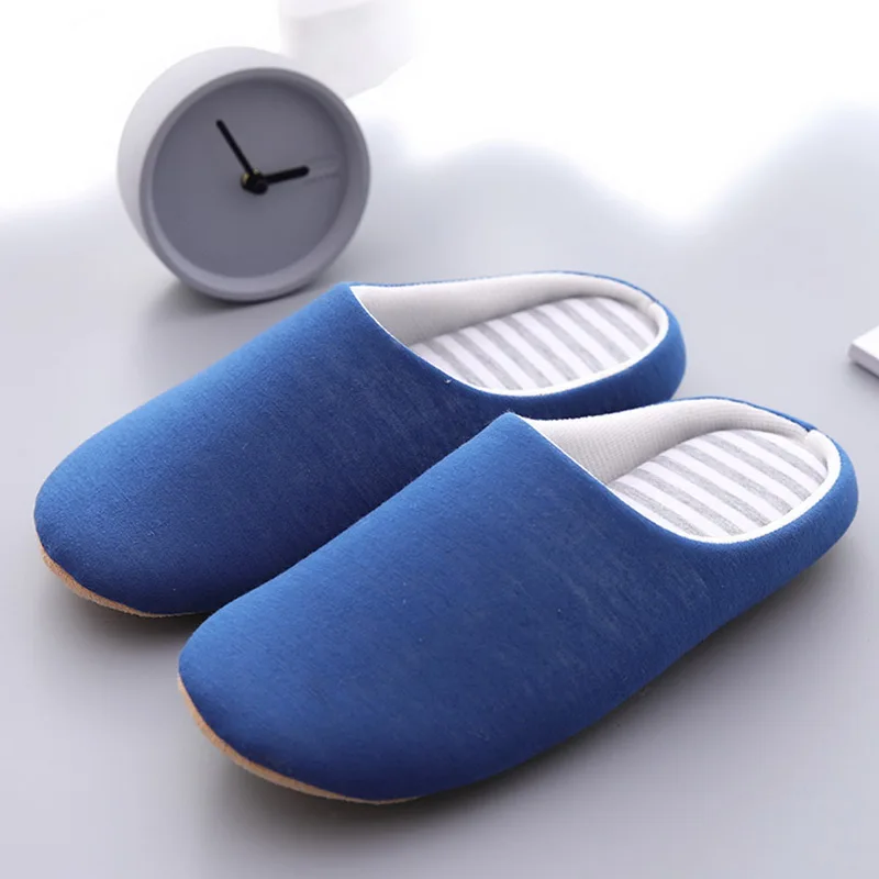 Solid Soft Bottom Home Slippers Cotton Warm Shoes Women Indoor Floor Slippers Non-slips Shoes For Bedroom House Woman Slippers