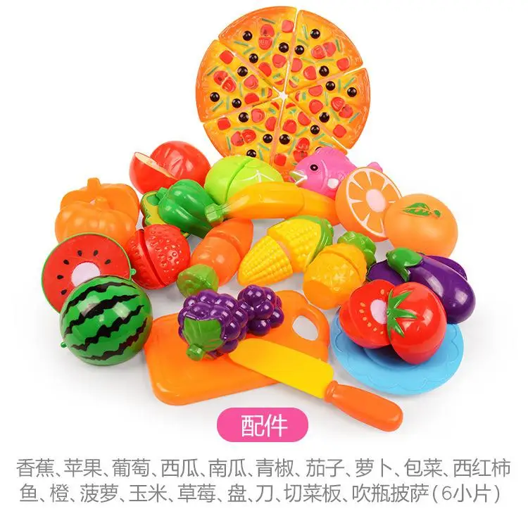 Cutler 24 piece Ролевые игры пластиковая пищевая игрушка для резки фруктов растительная пища ролевые игры для детей - Цвет: Cutler 24 piece