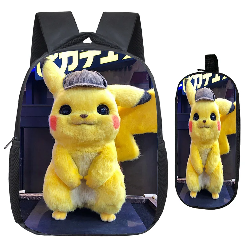 Pokemon Detective сумка Пикачу Детский рюкзак отличное качество печати узор детский сад рюкзак+ школьная юбка-карандаш