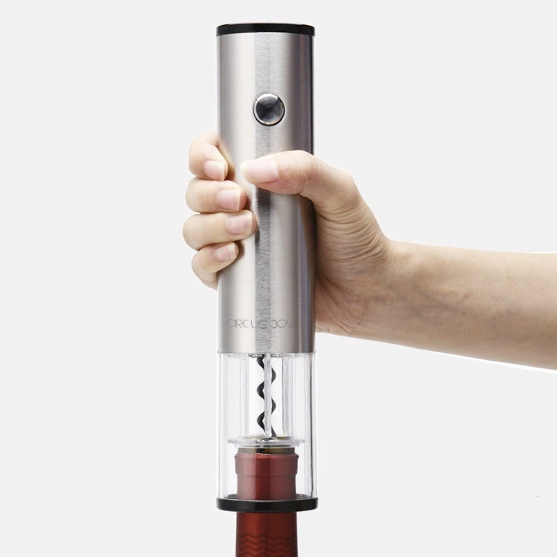 Круг Joy автоматический открывалка для бутылок красного вина из нержавеющей стали Электрический штопор фольга резак база пробковый инструмент