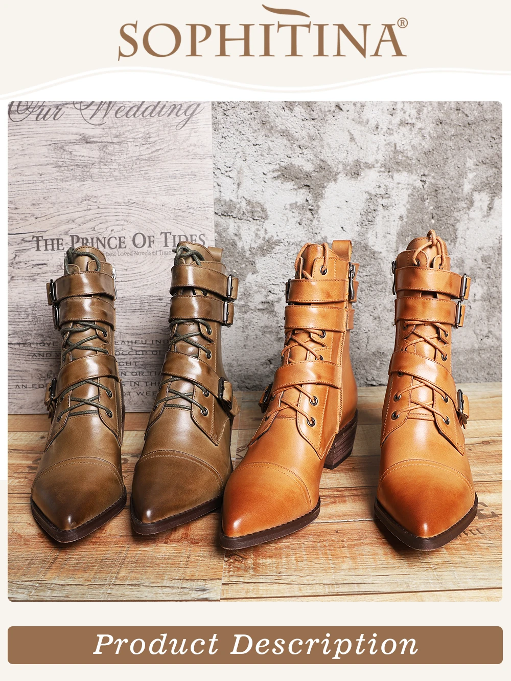 SOPHITINA/модные дизайнерские ботинки из высококачественной натуральной кожи с пряжкой; Новая специальная обувь с острым носком; новые женские ботильоны; MO365