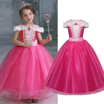 

Girl Clothing Elsa Cosplay Princess Carnival Halloween Costume Girl Party Dress Beauty Beast Christmas 4 8 10 Years