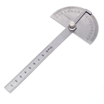 

14.5cm 180 Degree Adjustable Protractor multifunction stainless steel roundhead angle ruler mathematics measuring tool