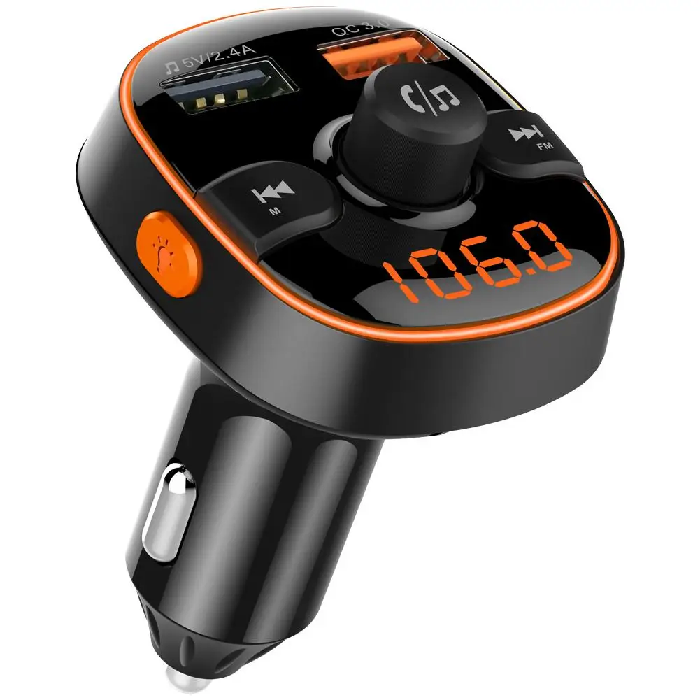 QC3.0 Bluetooth 5.0 Car Radio FM Transmitter MP3 Player Adapter Dual USB Charger Car Accessories Interior