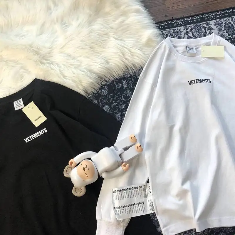 VETEMENTS футболки с длинными рукавами kanye west повседневные Забавные футболки для мужчин и женщин уличная одежда в стиле хип-хоп vetements fog футболки