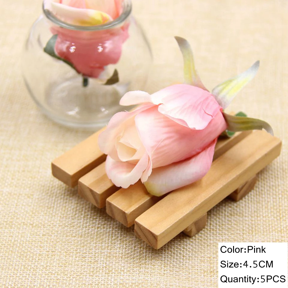 Pink-5pcs Высокое качество! 5 шт. 10 см искусственные цветы розы шелковые цветы искусственные головки цветов домашний декор Свадебные сувениры DIY украшения - Цвет: Pink-5pcs