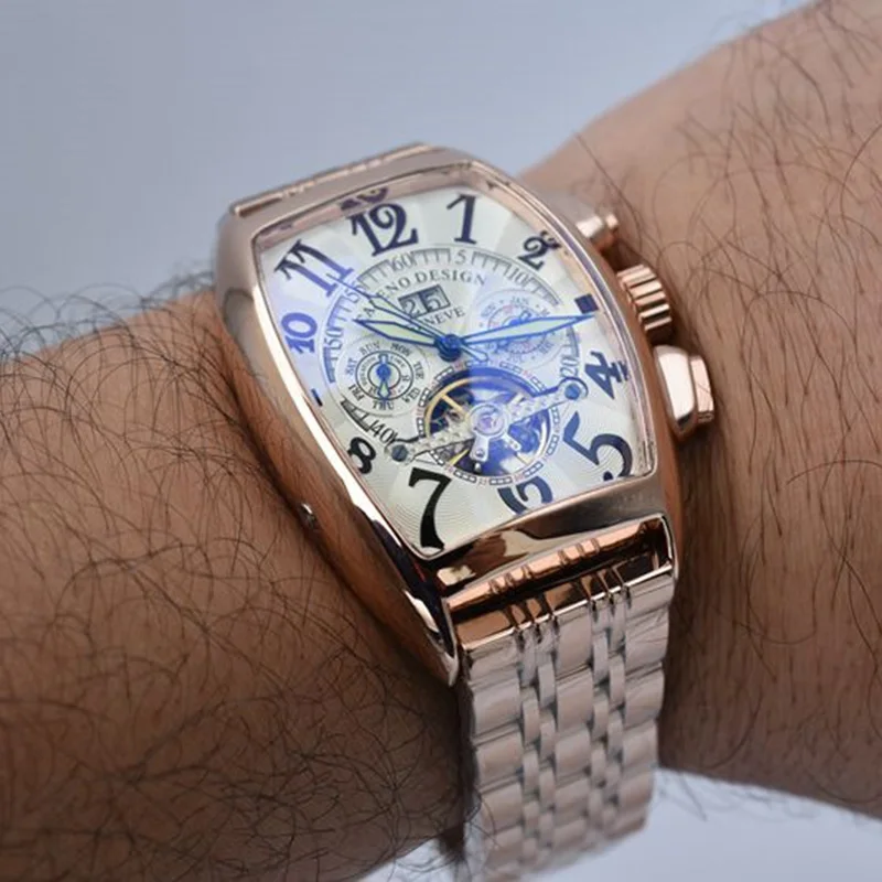 Tourbillon Skeleton Automatic Mechanical Mens Watches Top Brand Luxury Military Sport Watch Stainless Steel Male Clocks CASENO