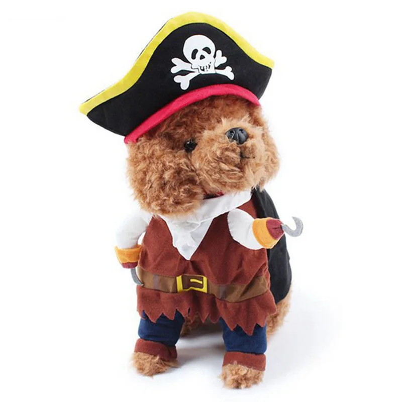 Pet Dog Costume Christmas Clothes Corsair Dress Up Halloween Suit Fantsy Puppy Jacket For Winter Dogs Clothes